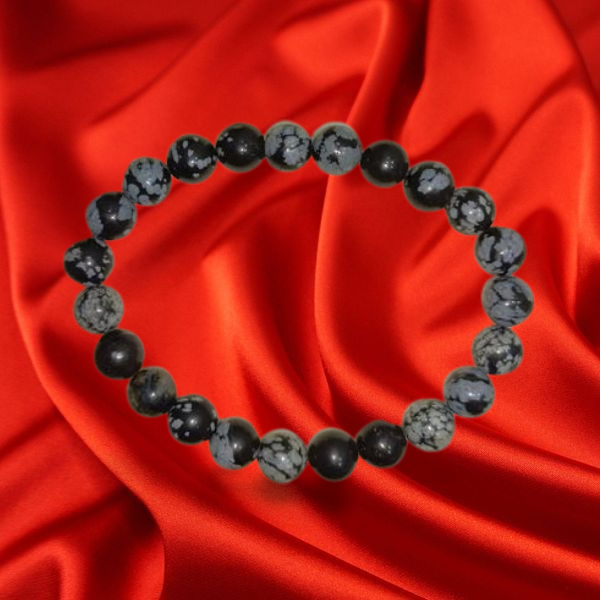 Buy Gem Stone Factory Snowflake Obsidian Bracelet Healing Crystals and  Stones at Amazonin